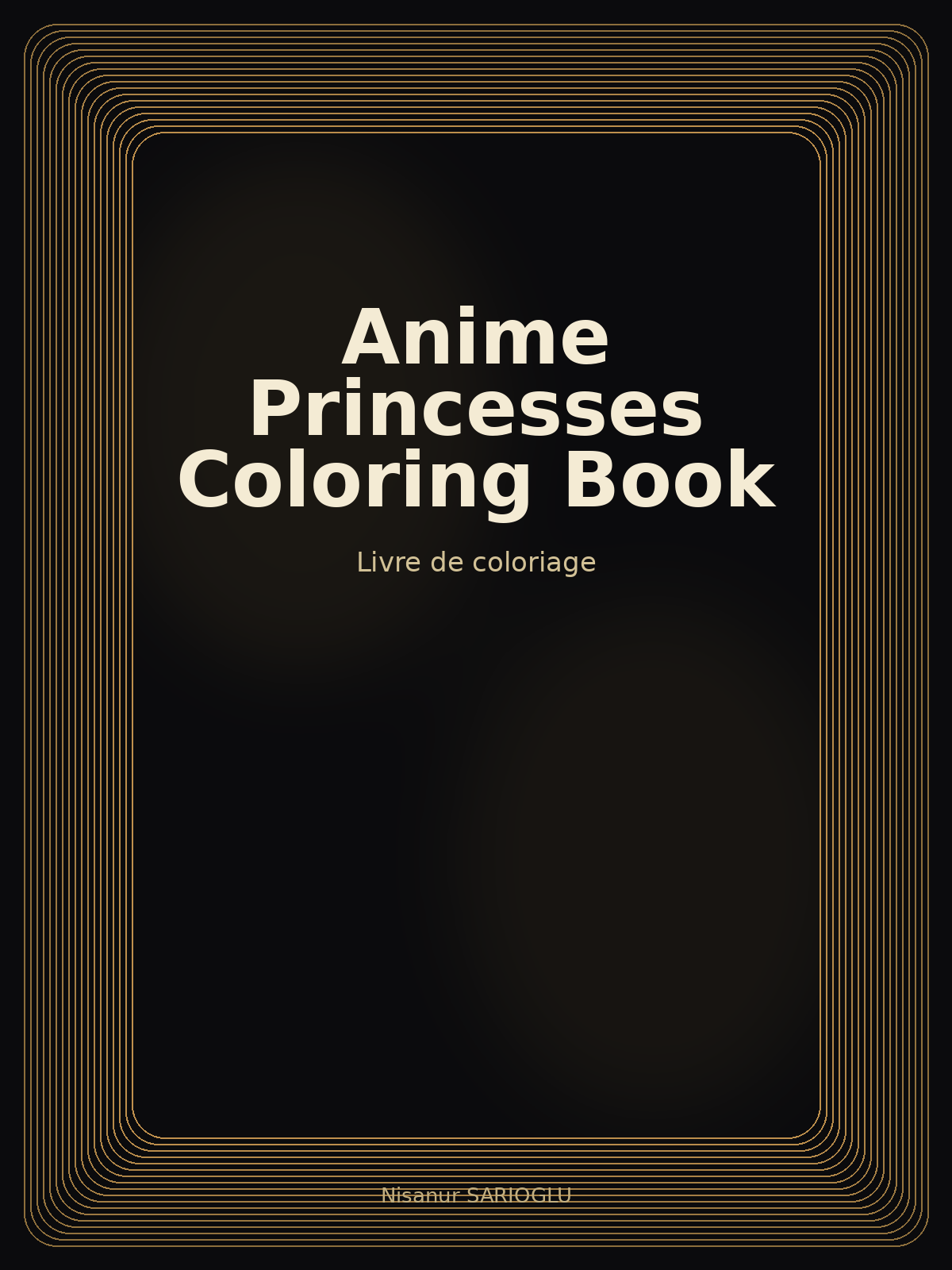 Couverture graphique du livre Anime Princesses Coloring Book